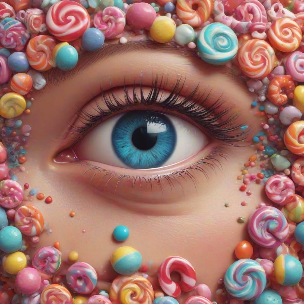 Surreal Candy Wonderland in Whimsical Hyperrealism