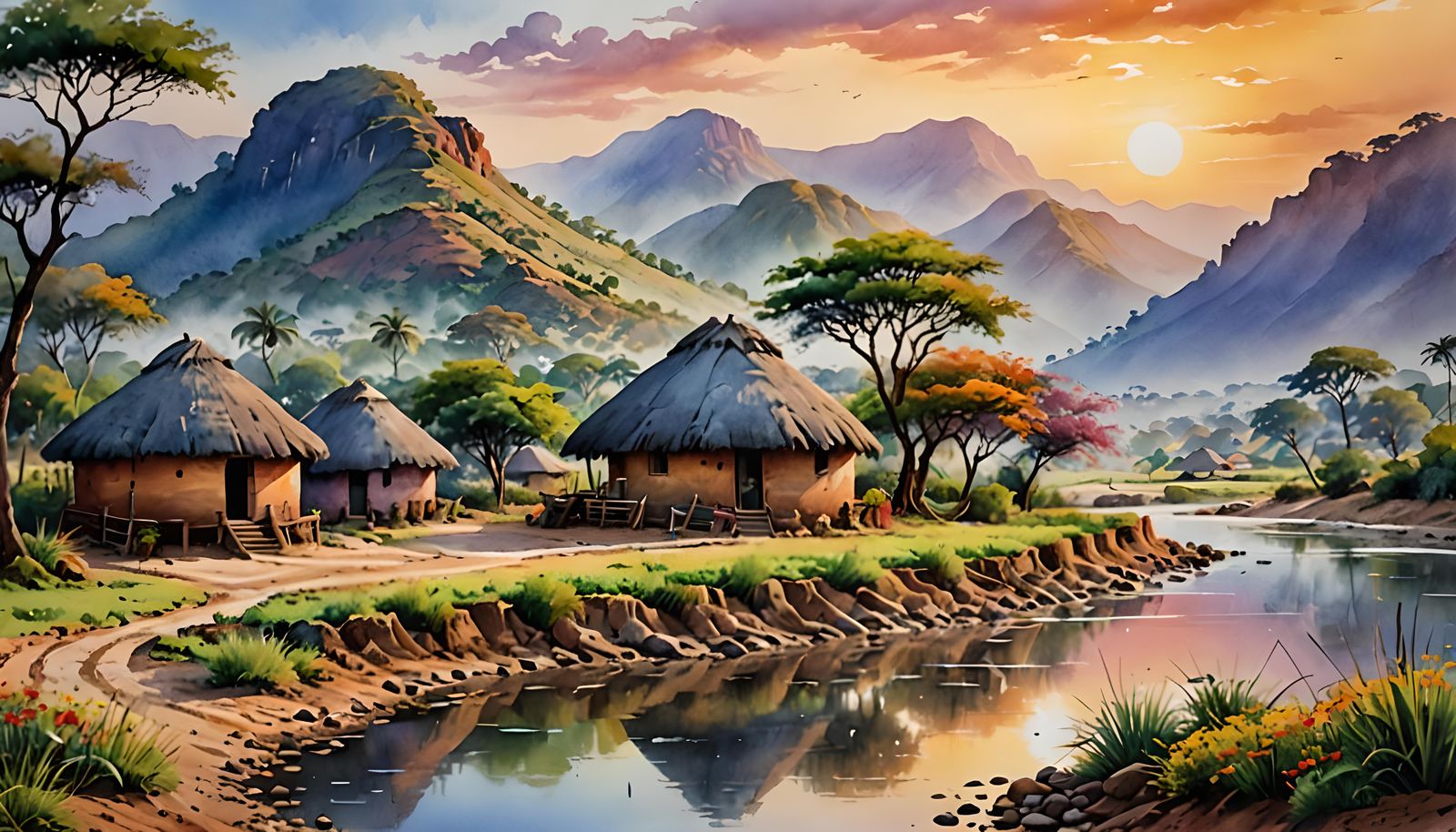 African village scene