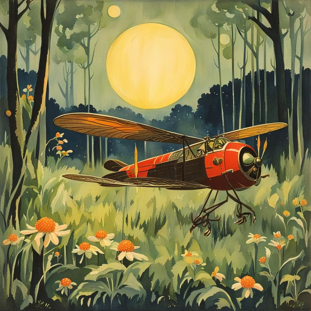 Firefly Illustration in 1920s Children's Book Style