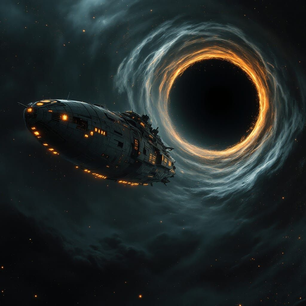 Astronomical Wreckage: Decaying Art-Deco Spaceship in Black ...