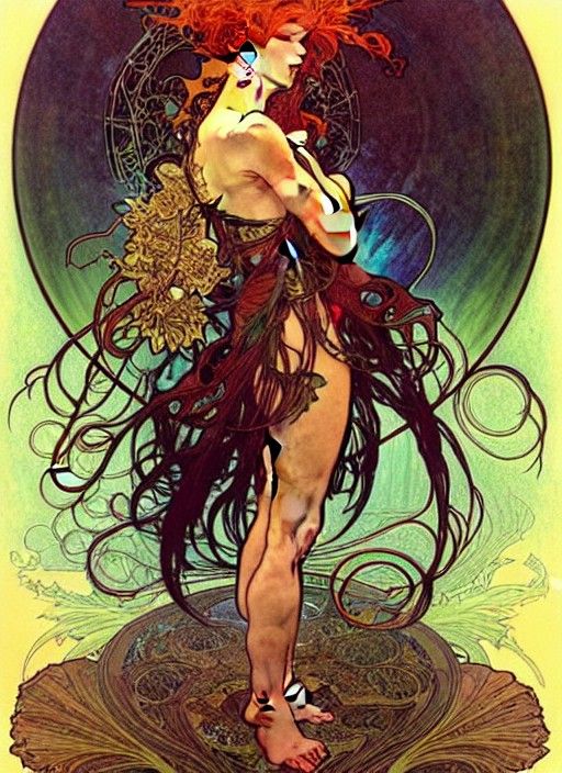 Eldritch Fighter in Art Nouveau Style