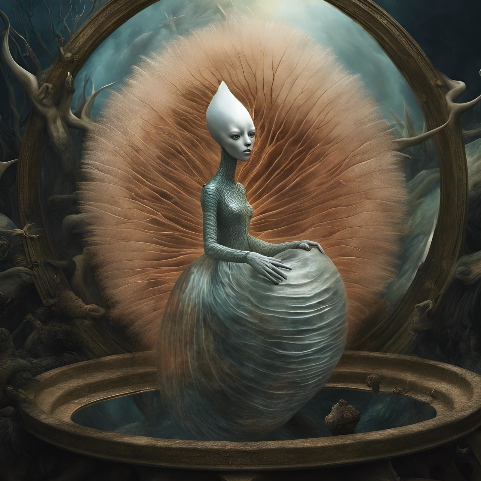 Surreal Alien Beings in a Magical Landscape