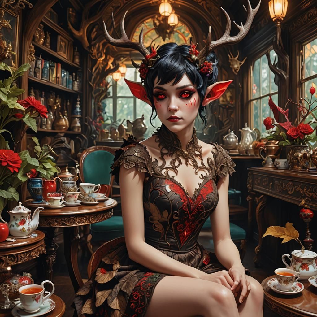Psychedelic Fae Faun in Tea Room