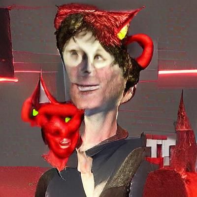 Stylized Devil Depiction of a Famous Man