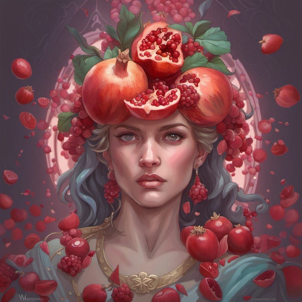 Persephone Portrait in Art Nouveau Style