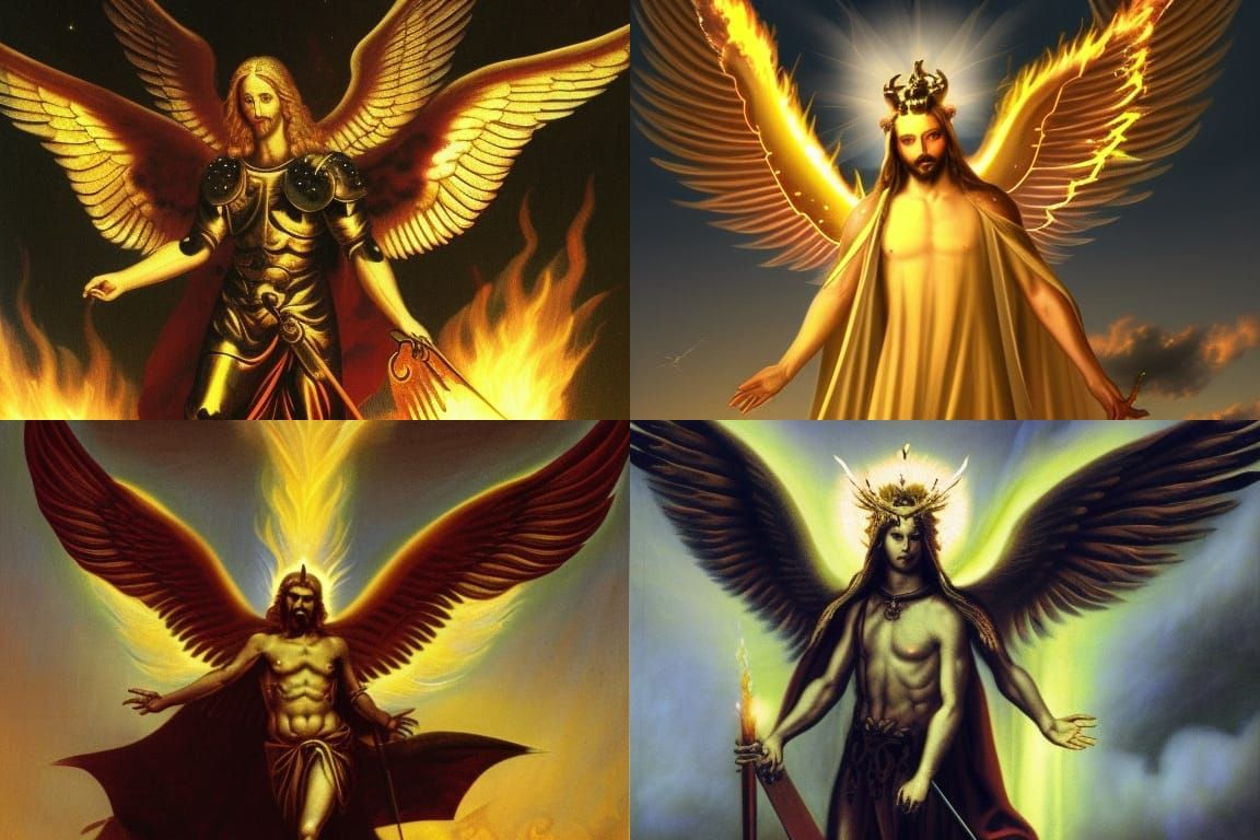 Lucifer in Light Armor with Angelic Host