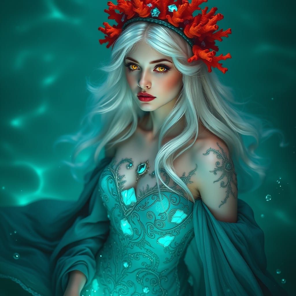 Ethereal Mermaid Emerges From Luminescent Turquoise Water