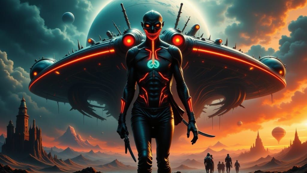 Alien Spaceship Descends in Ominous Concept Art