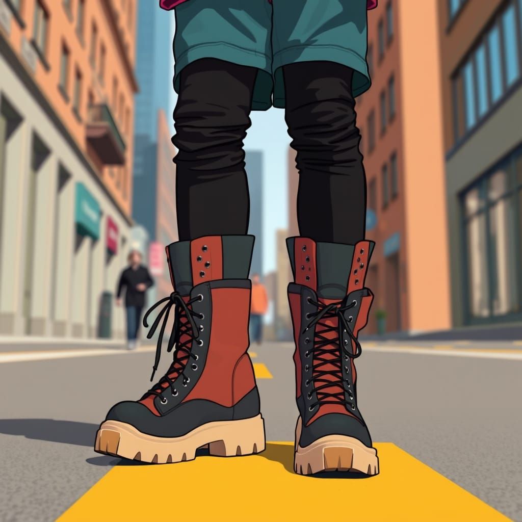 Person in Chunky Fashion, Digital Art Style