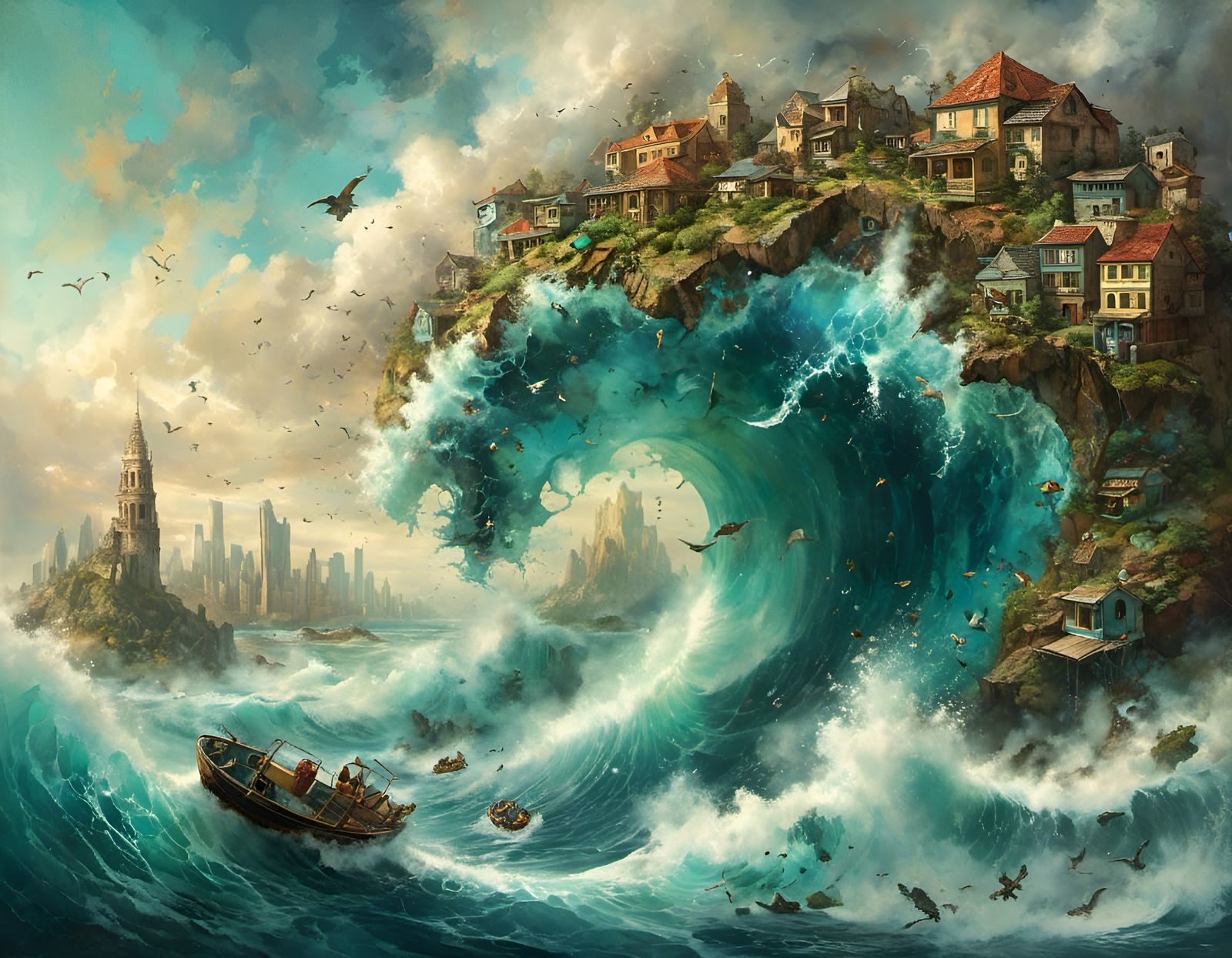 Rubbish Tsunami Wave Hits City in Hyperkraximalism