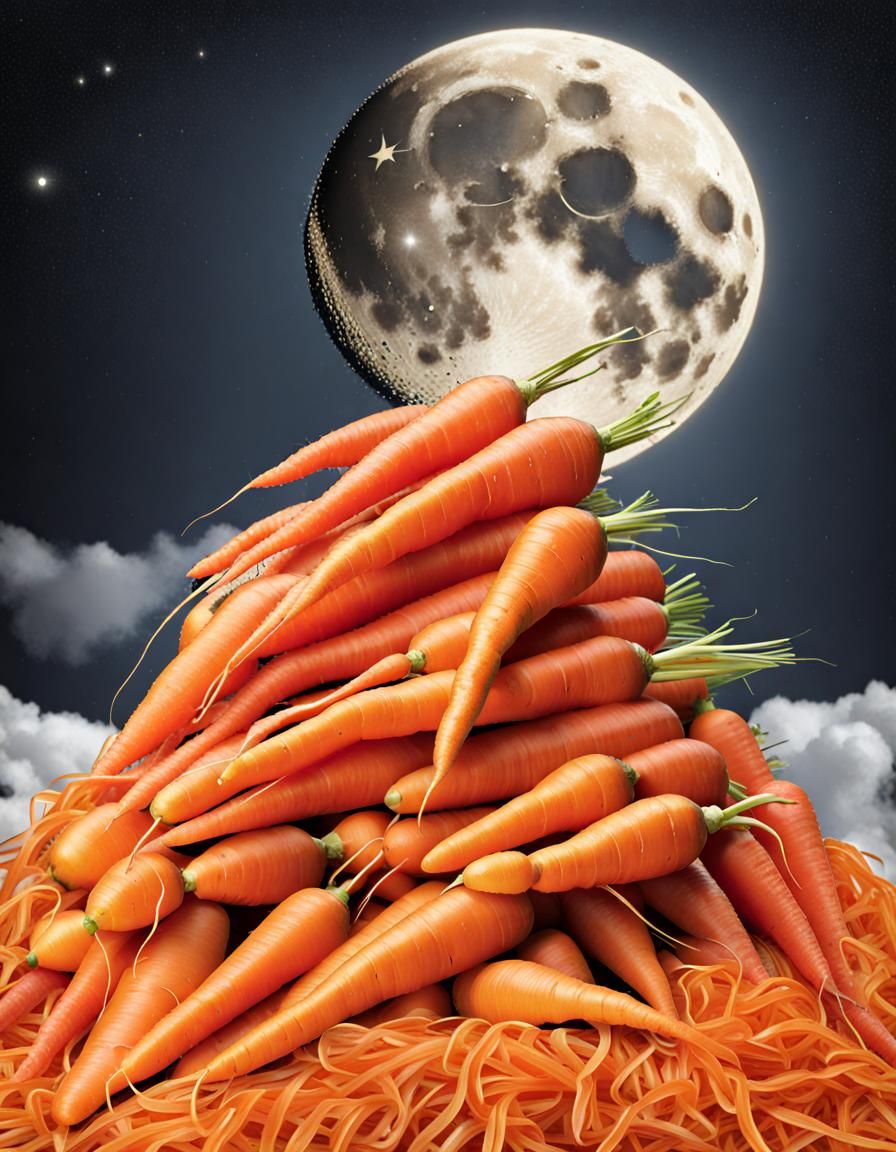 Carrots Stacked High Reach for the Moon