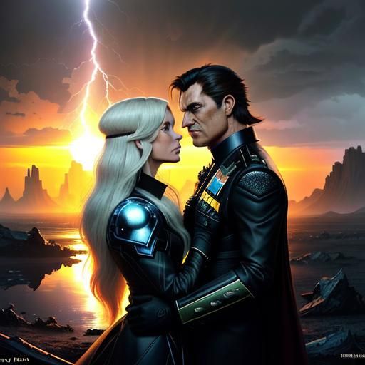 Tippi and Mario in Sci-Fi Landscape