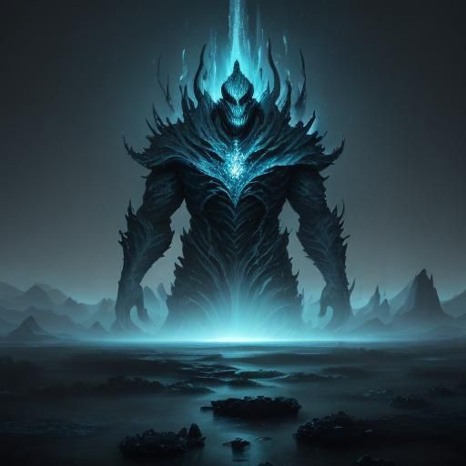 Colossal Gravel Creature Concept Art in Oil Painting Style