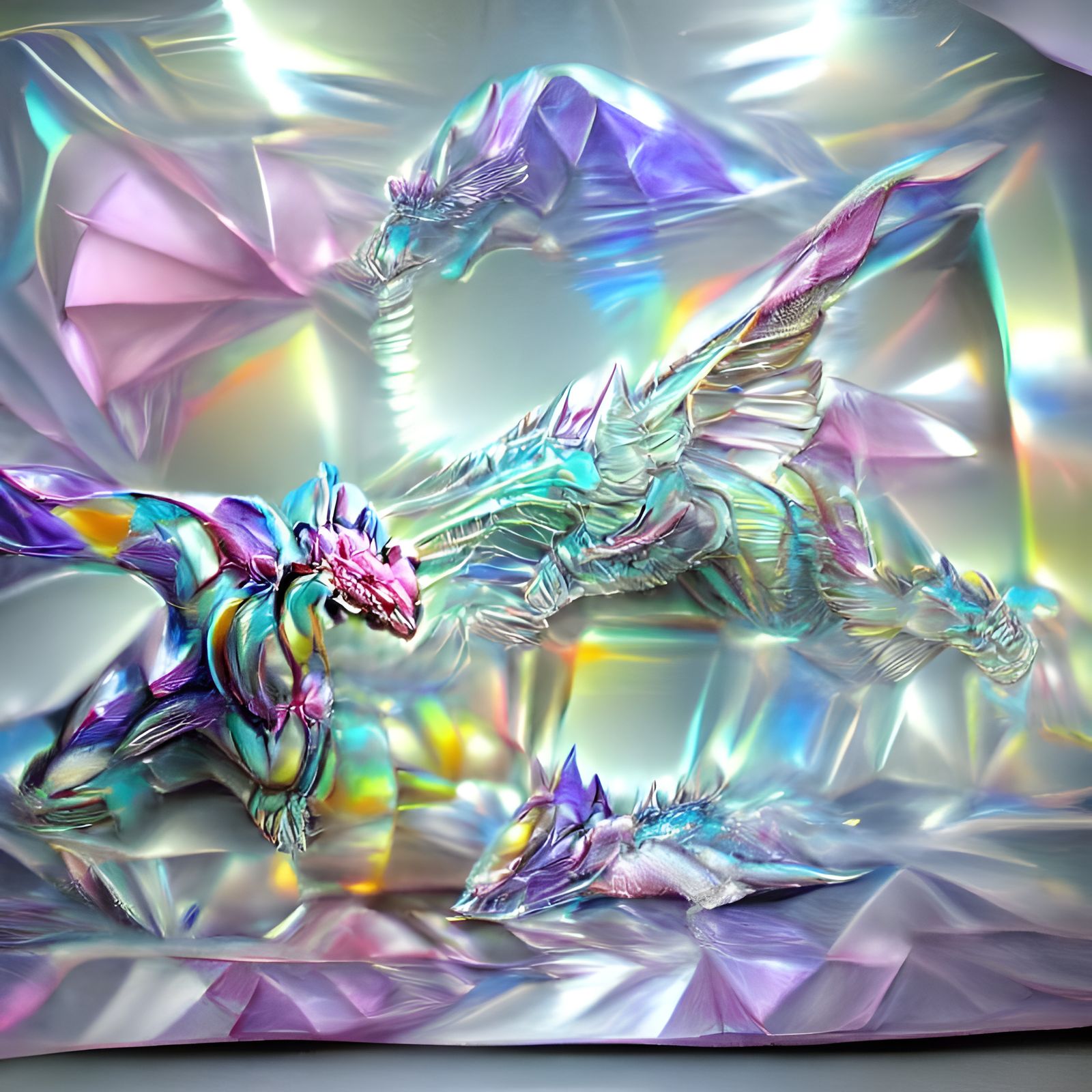 Crystal Dragon on Treasure Hoard