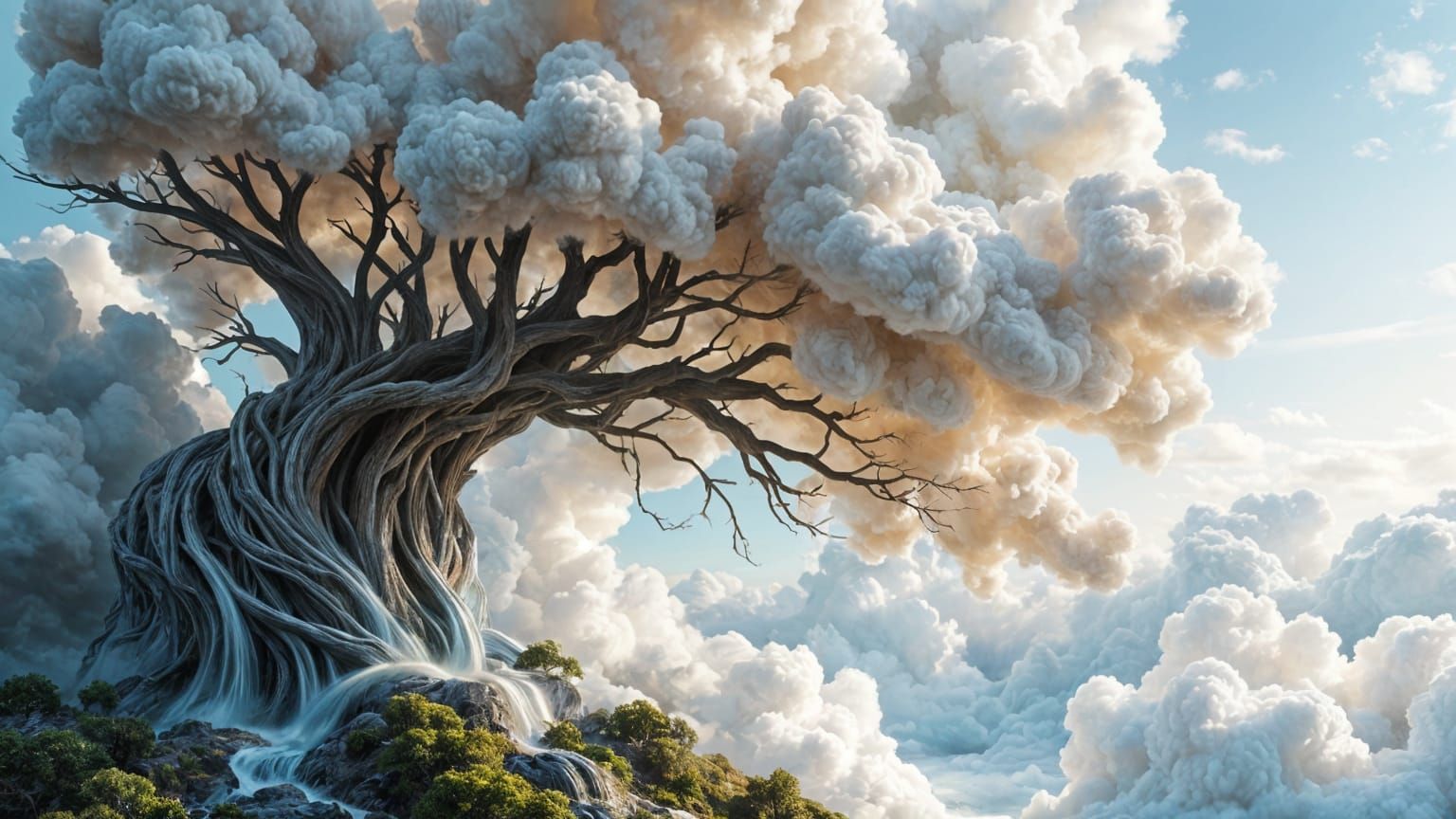 Magical Storm Cloud Tree: A Surreal Masterpiece