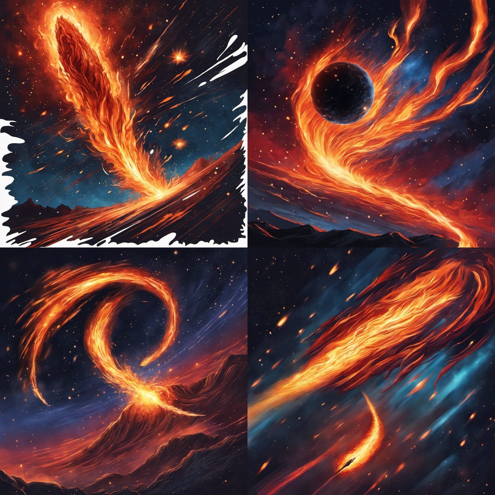 Burning Comet Streaks Across the Cosmos