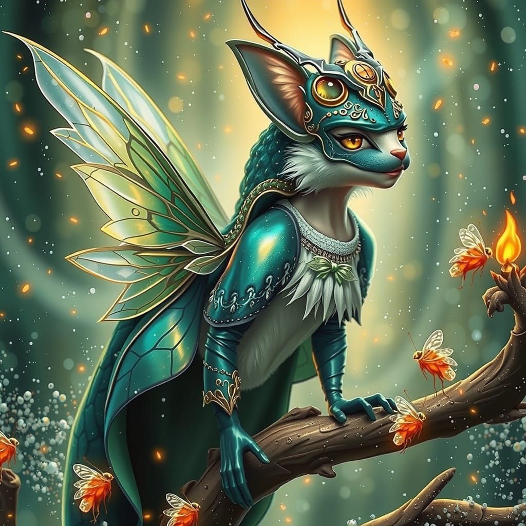 Majestic Firefly in Whimsical Snowglobe Scene, in Cyberpunk ...