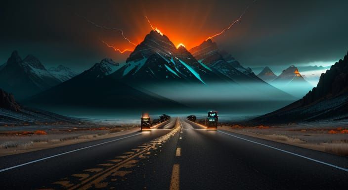 Rocky Mountain Road: A Digital Art Concept