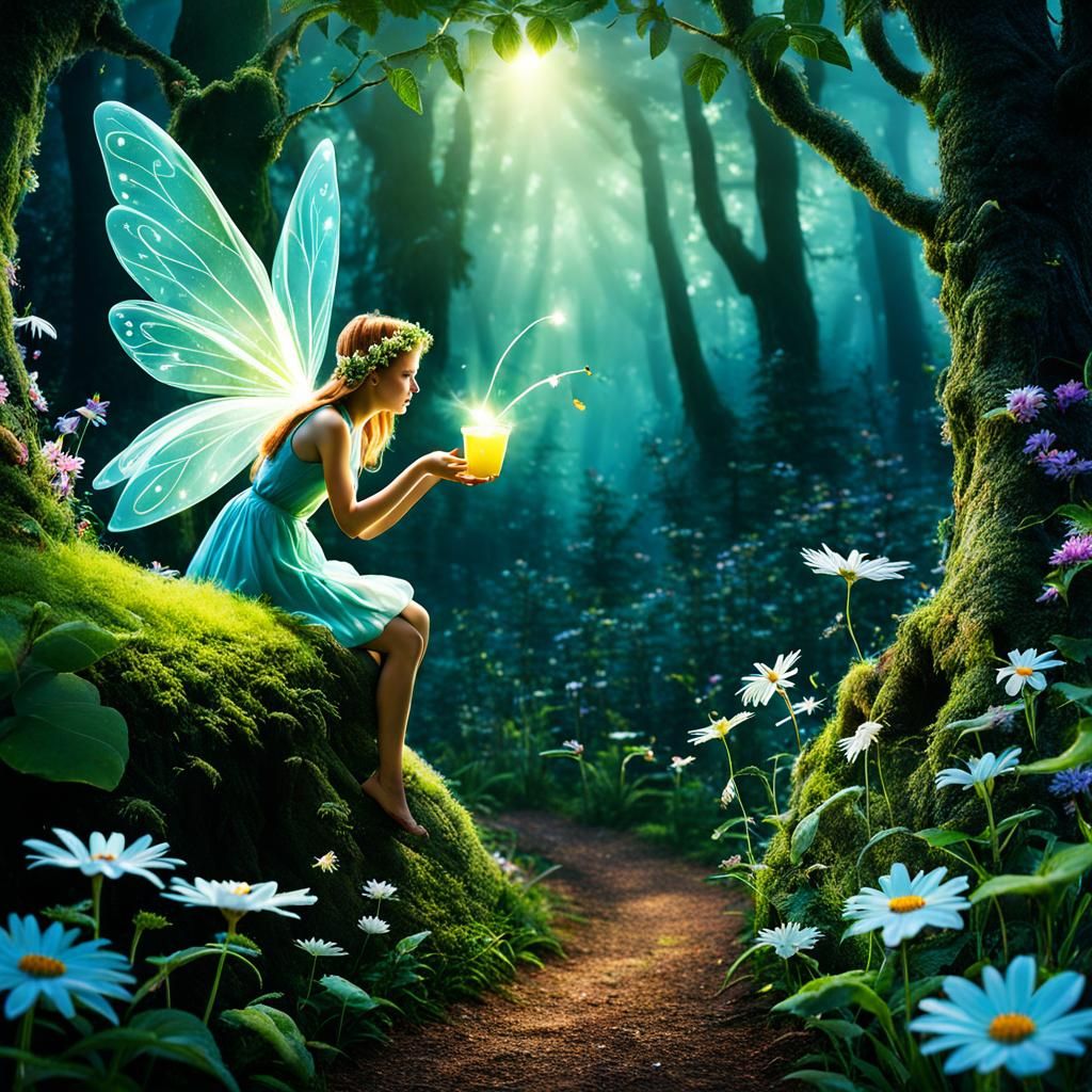 Ethereal Fairies Gathering to Feed