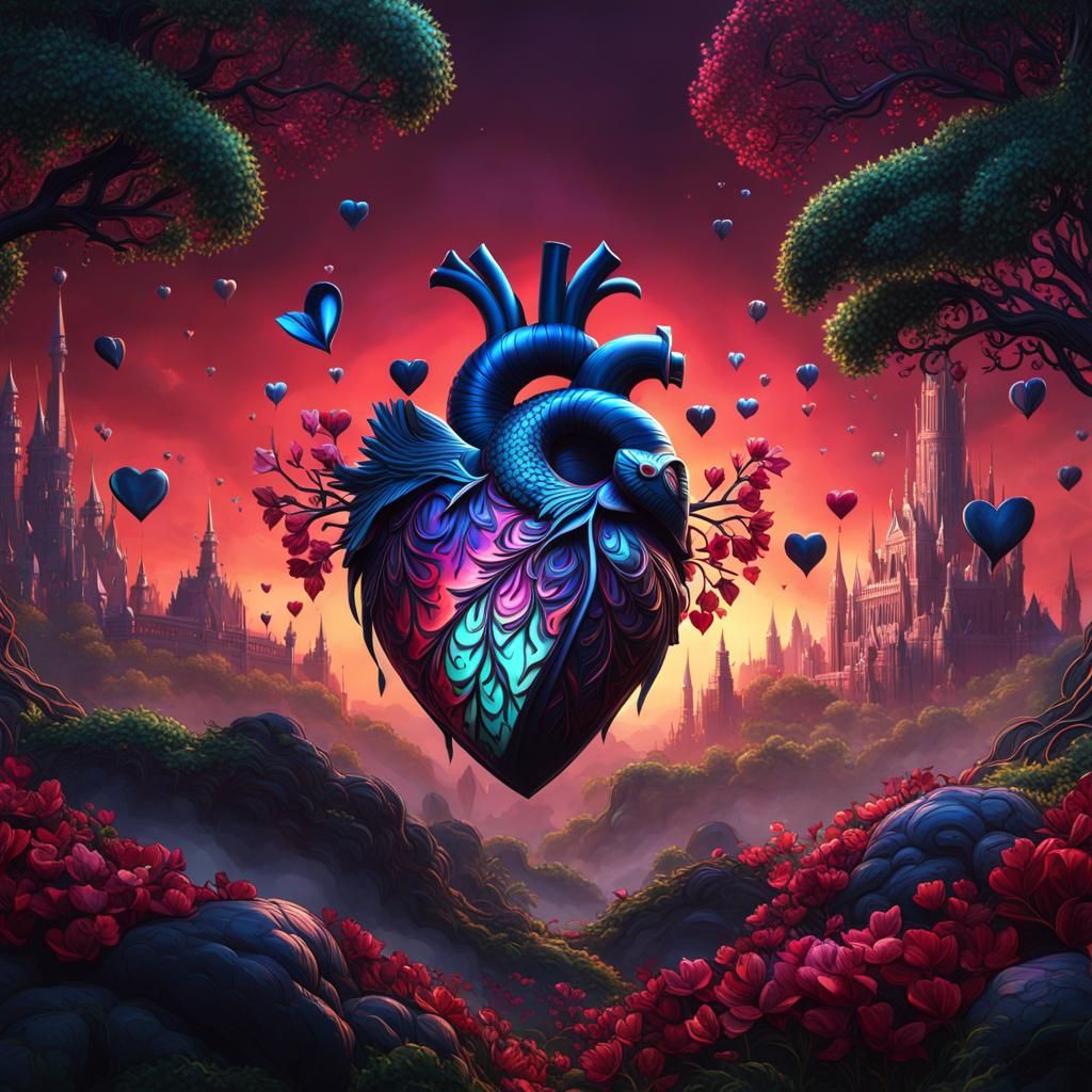 Fantastical Hearts Pierced by Knives