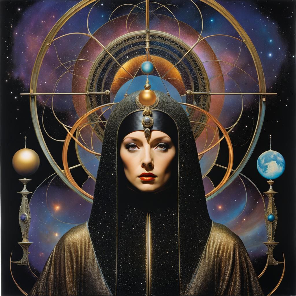 Woman Quantum Consciousness in Surreal Cosmic Style