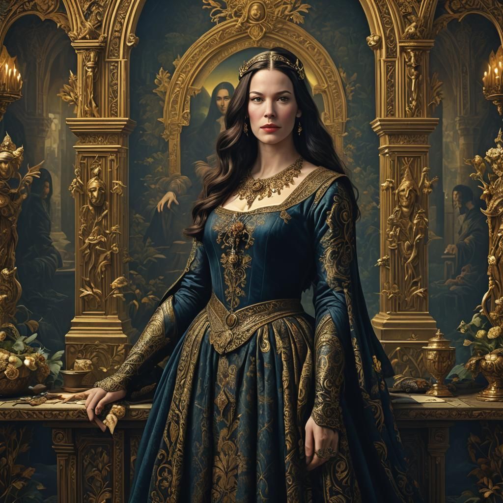 Arwen as Mona Lisa: Detailed Fantasy Art