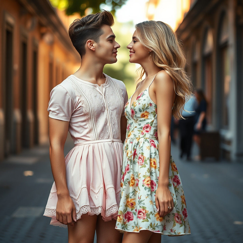 Lovers in a Tender Embrace: Fashion Photography Style