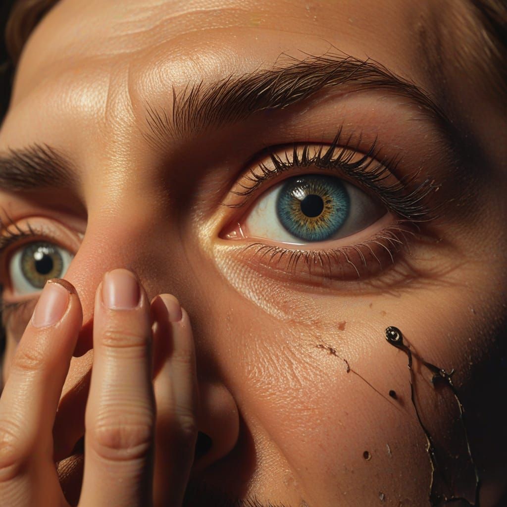 Surreal Dali-Inspired Masterpiece of a Person Staring at a M...