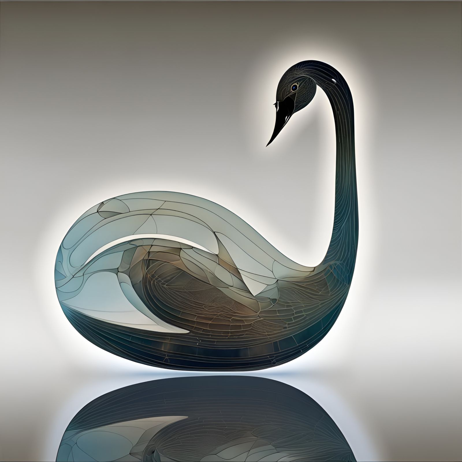 Photogram of a Swan in Abstract Style