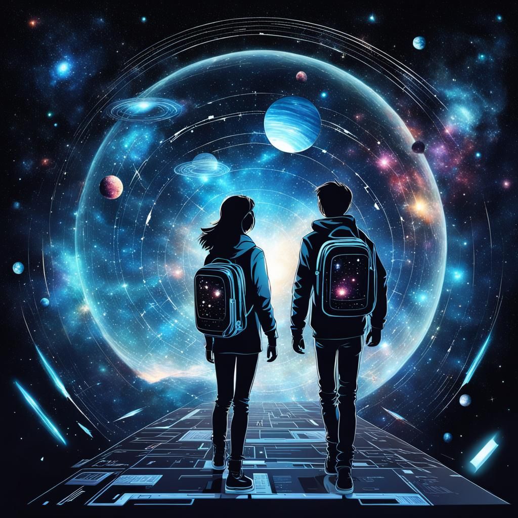 Cosmic Adventure: Teens Enter Universe Through Computer