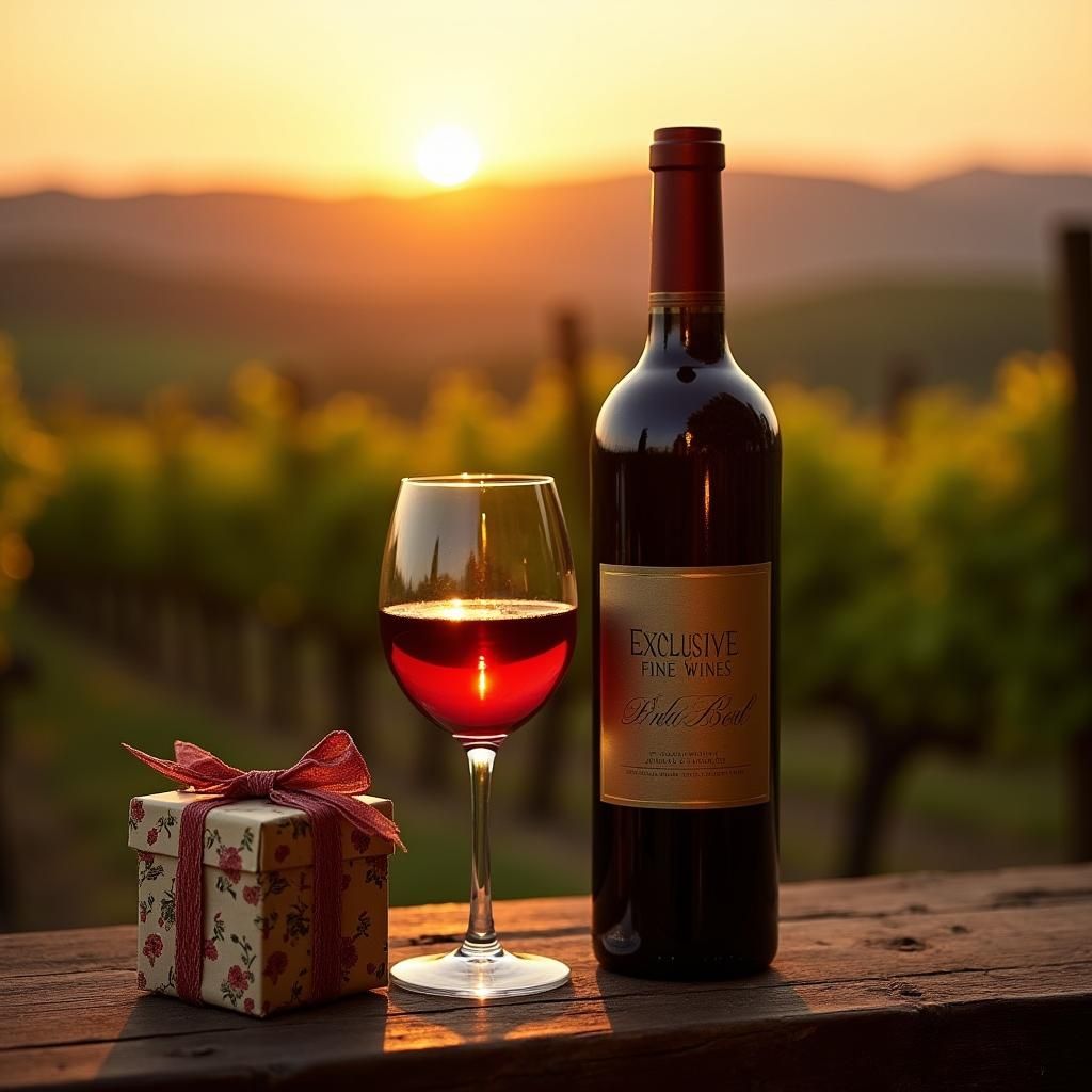Exclusive Fine Wines at Sunset: A Cinematic Still