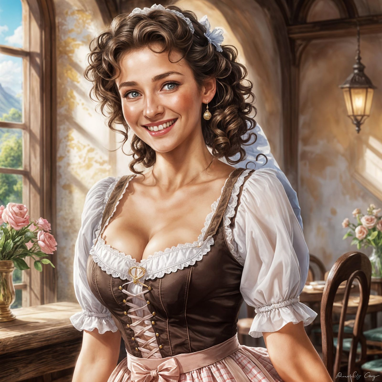 Happy French Lady-in-Waiting Concept Art