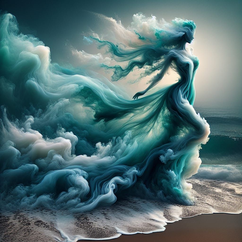 Ocean Essence: A Feminine Figure Emerges