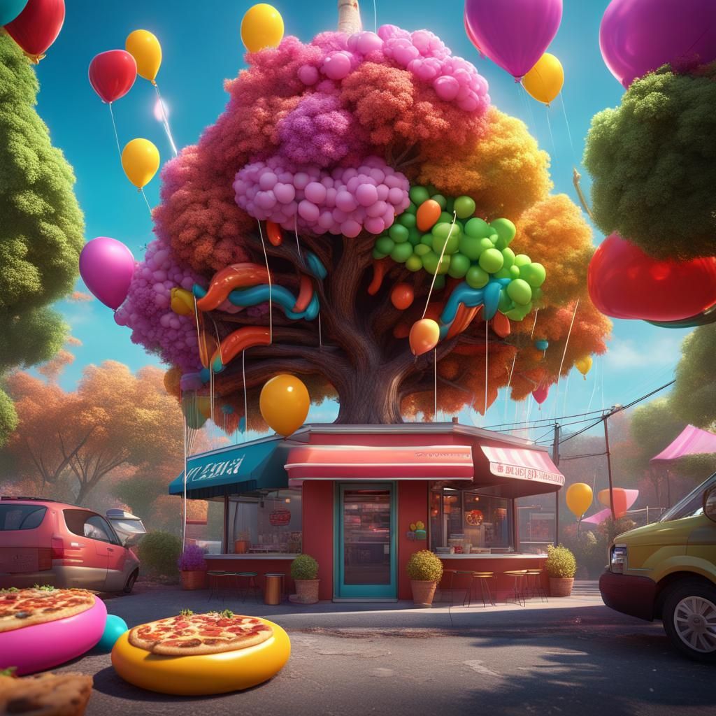 Surreal Foodscape with Beer Can Birds in Fantasy Art