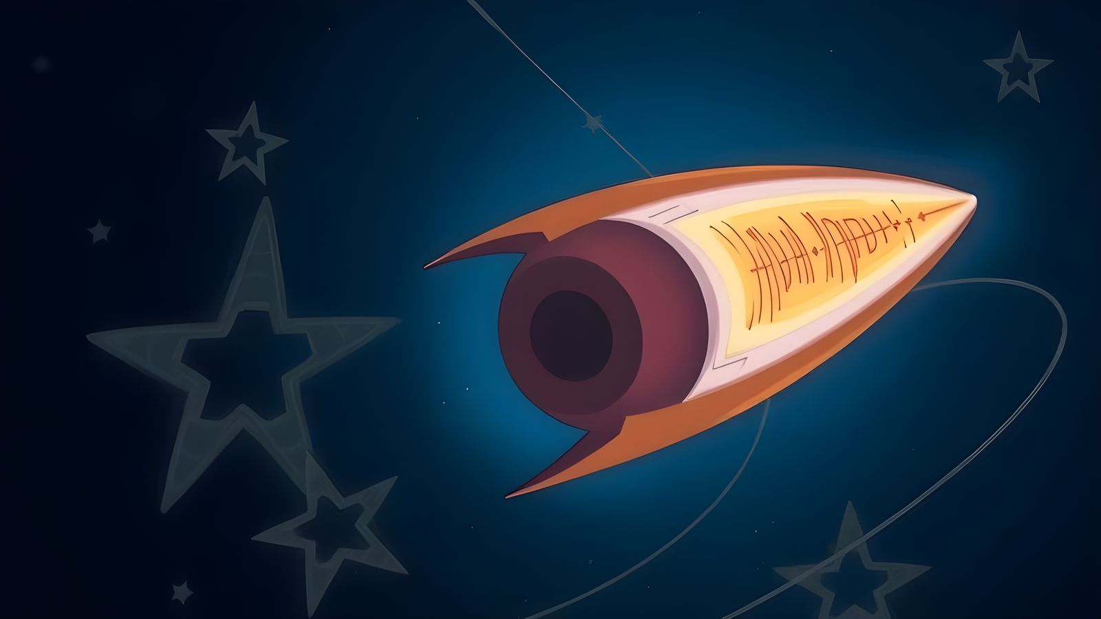 Cosmic Bullet Starship in Terracotta Hues