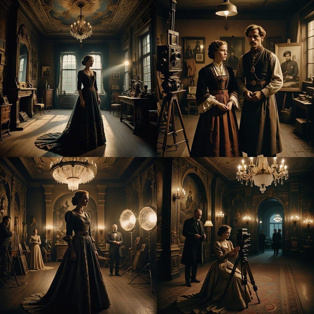 Vintage Photographer Captures Elegant Woman in Imperial Russ...