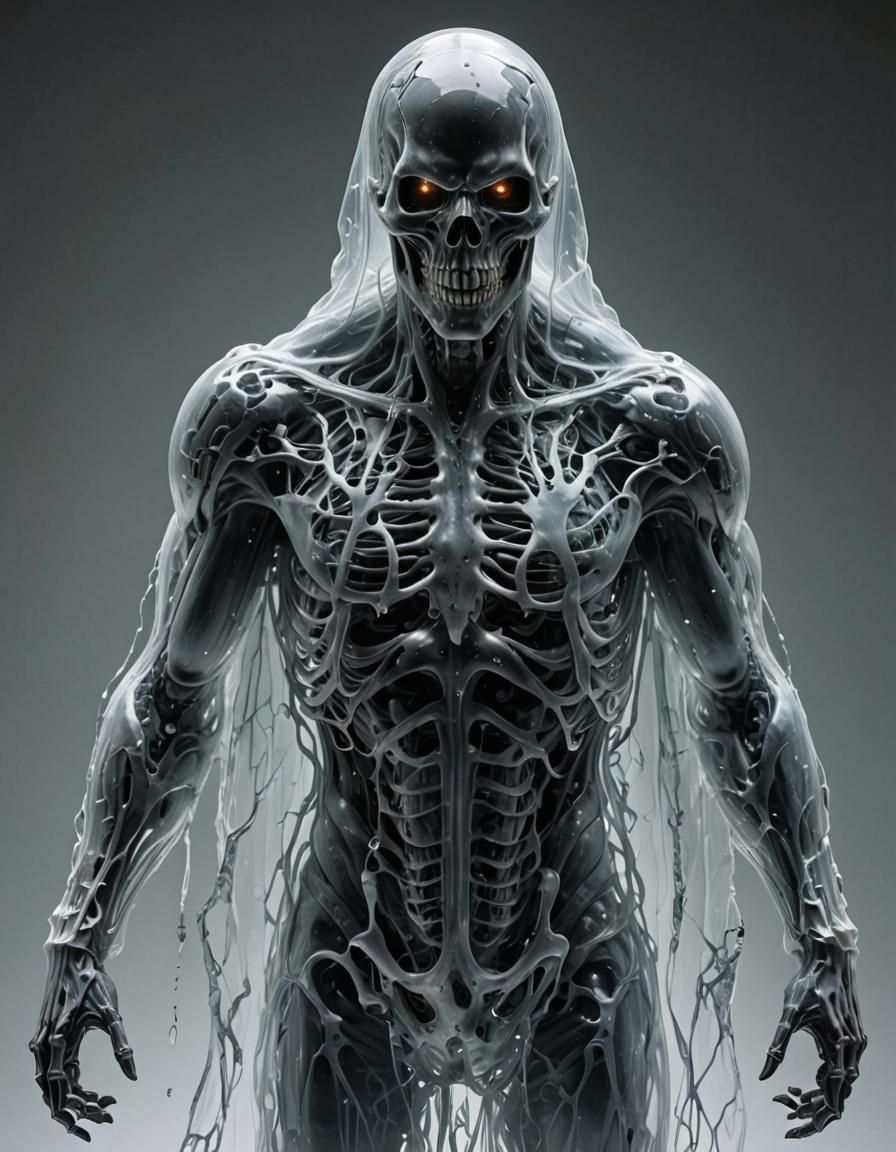 Horrific Transparent Ghost Figure in Detail