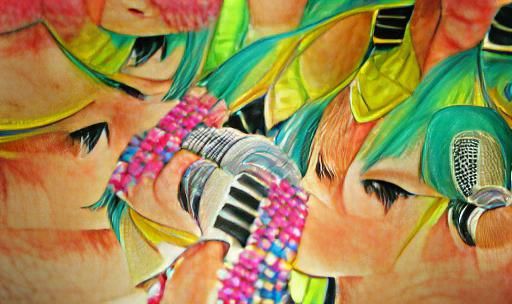 Lively Vocaloid Concert in Prismacolor Style