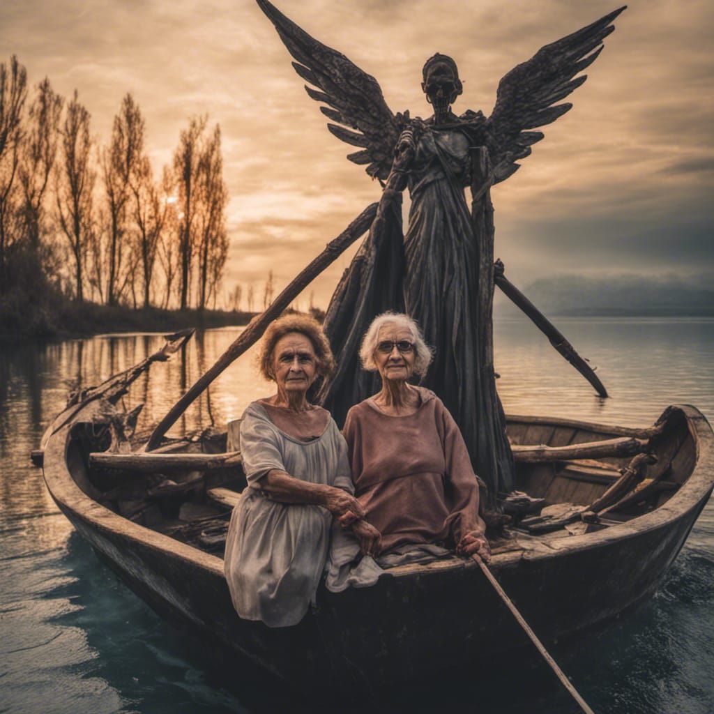 Old Woman's Selfie with Angel of Death