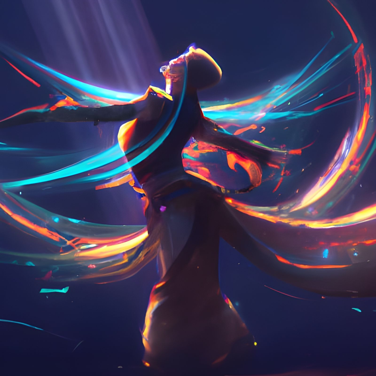 Dancing Girl in Dark Fantasy Style, Detailed Art