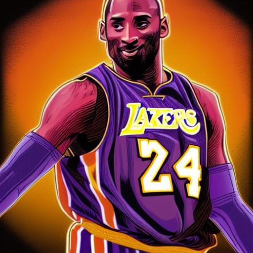 Kobe Bryant in Comic Book Art Style