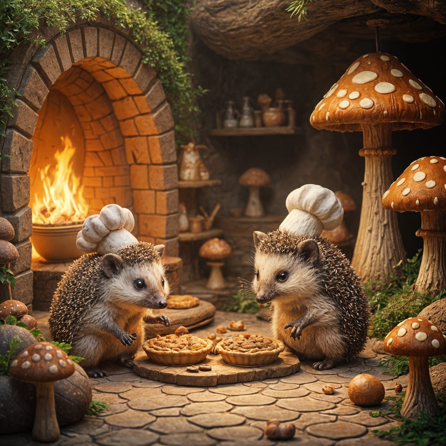 Hedgehog Pie Bakers in Cozy Underground Kitchen