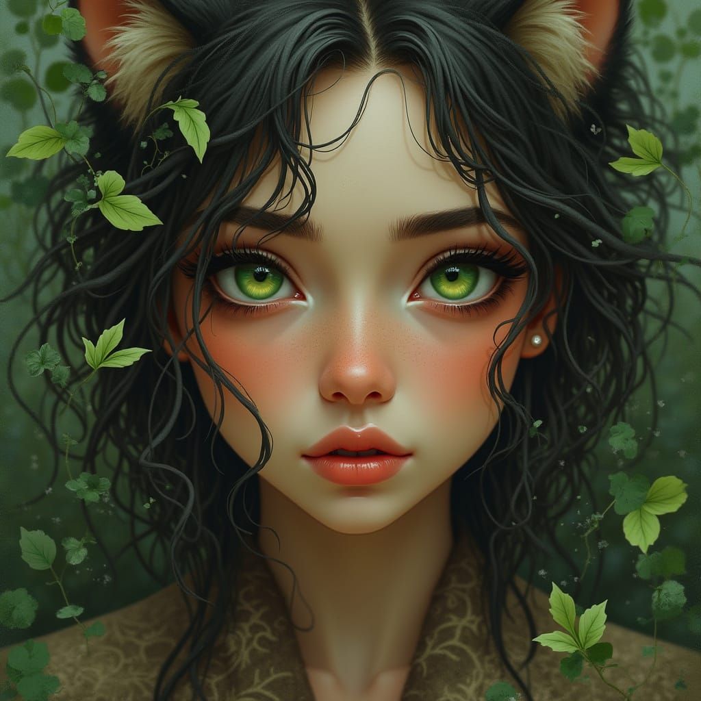 Mystical Woman in Earthy Realism