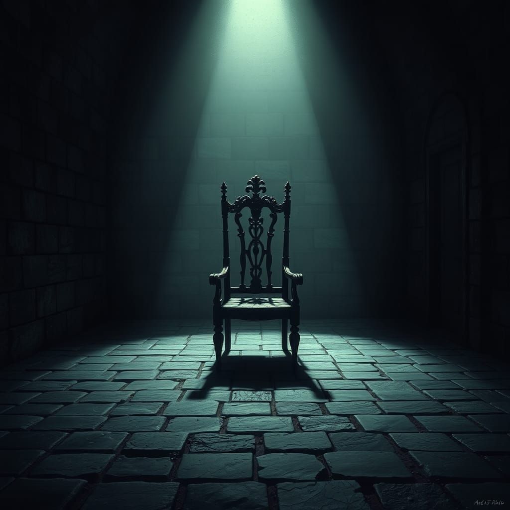 Eerie Busby's Stoop Chair in Dimly Lit Room