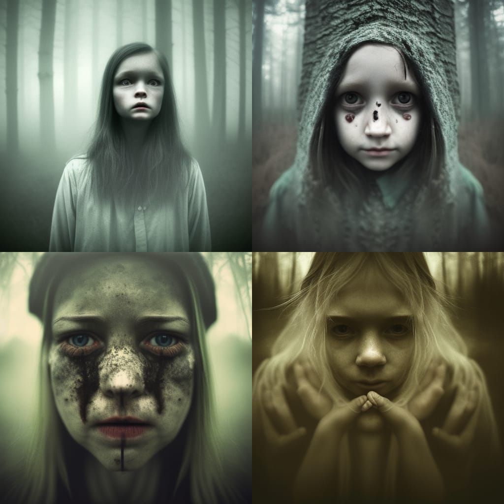 Creepy Nordic Forest Families Portrait