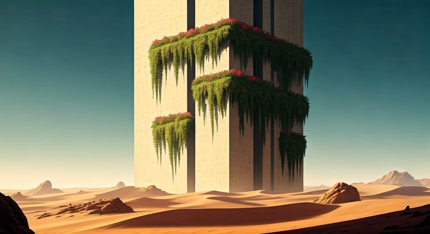 Majestic Desert Metropolis in Futuristic Style