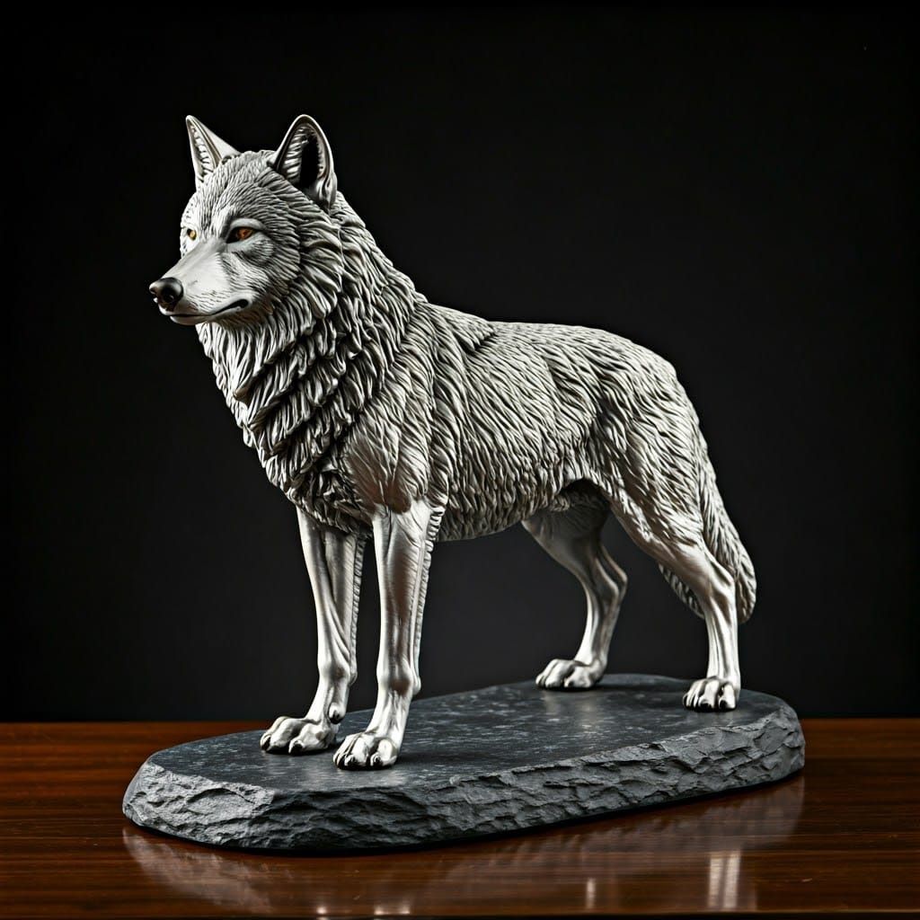 Silver Wolf Trophy: Wildlife Art Meets Modern Design