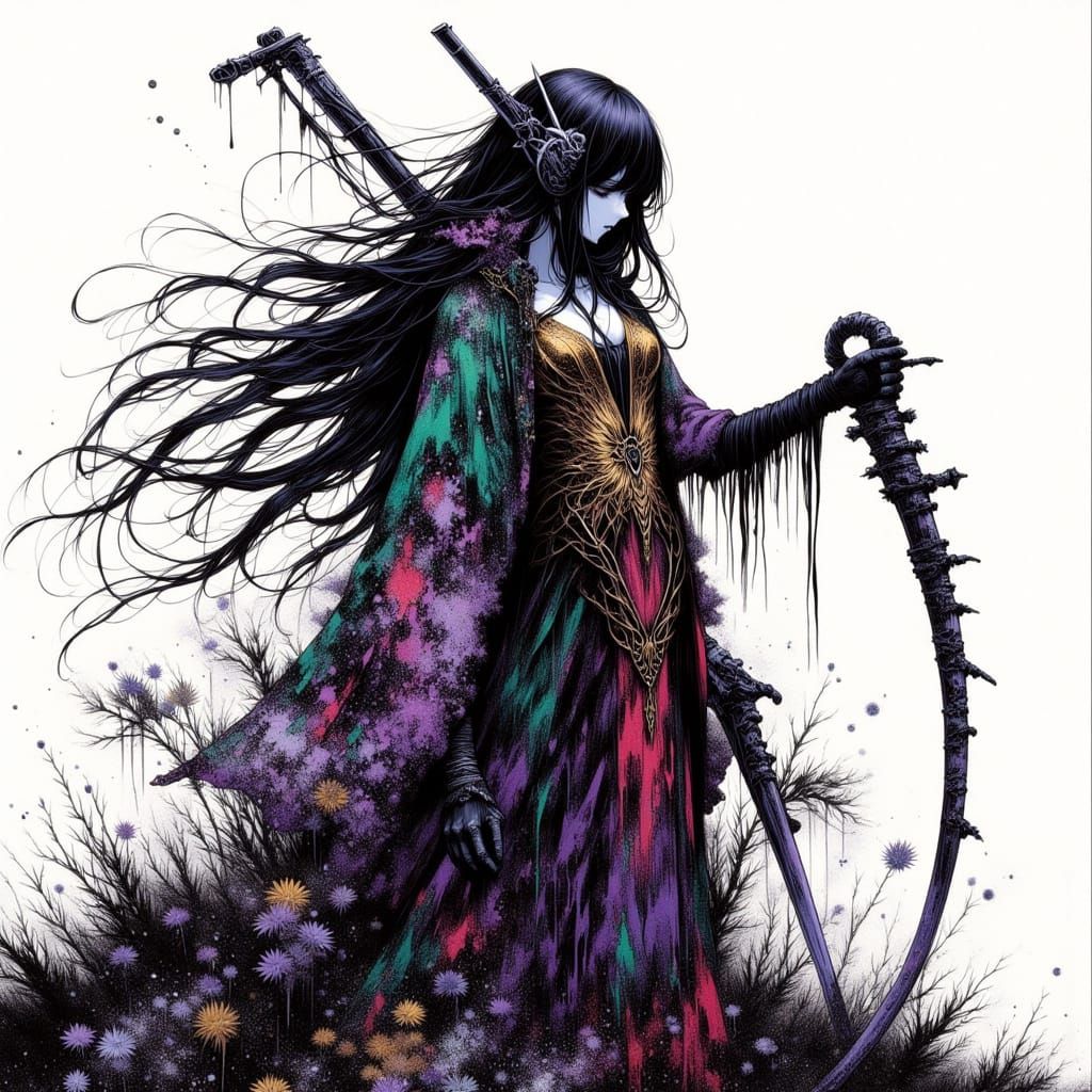 Intricate Mecha in Dark Sci-Fi Landscape