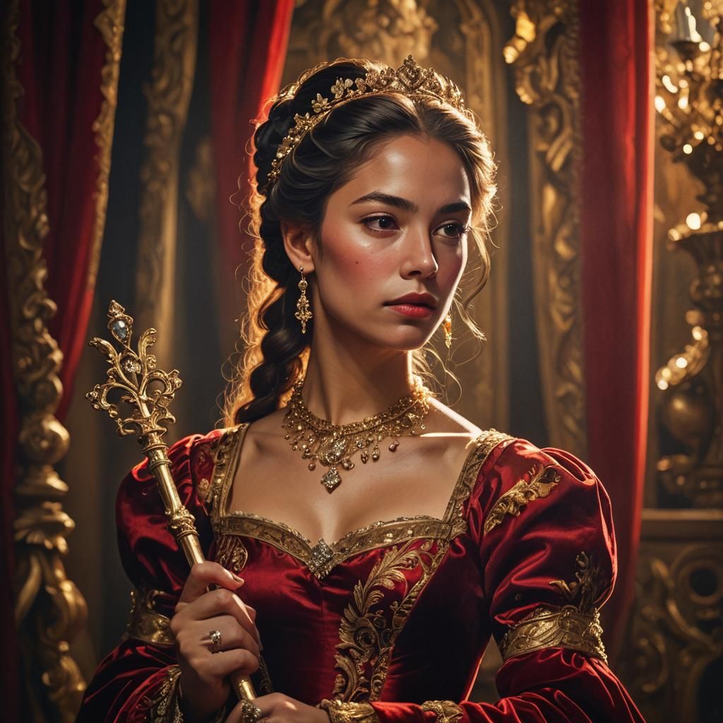 Latina Princess Portrait in Baroque Style