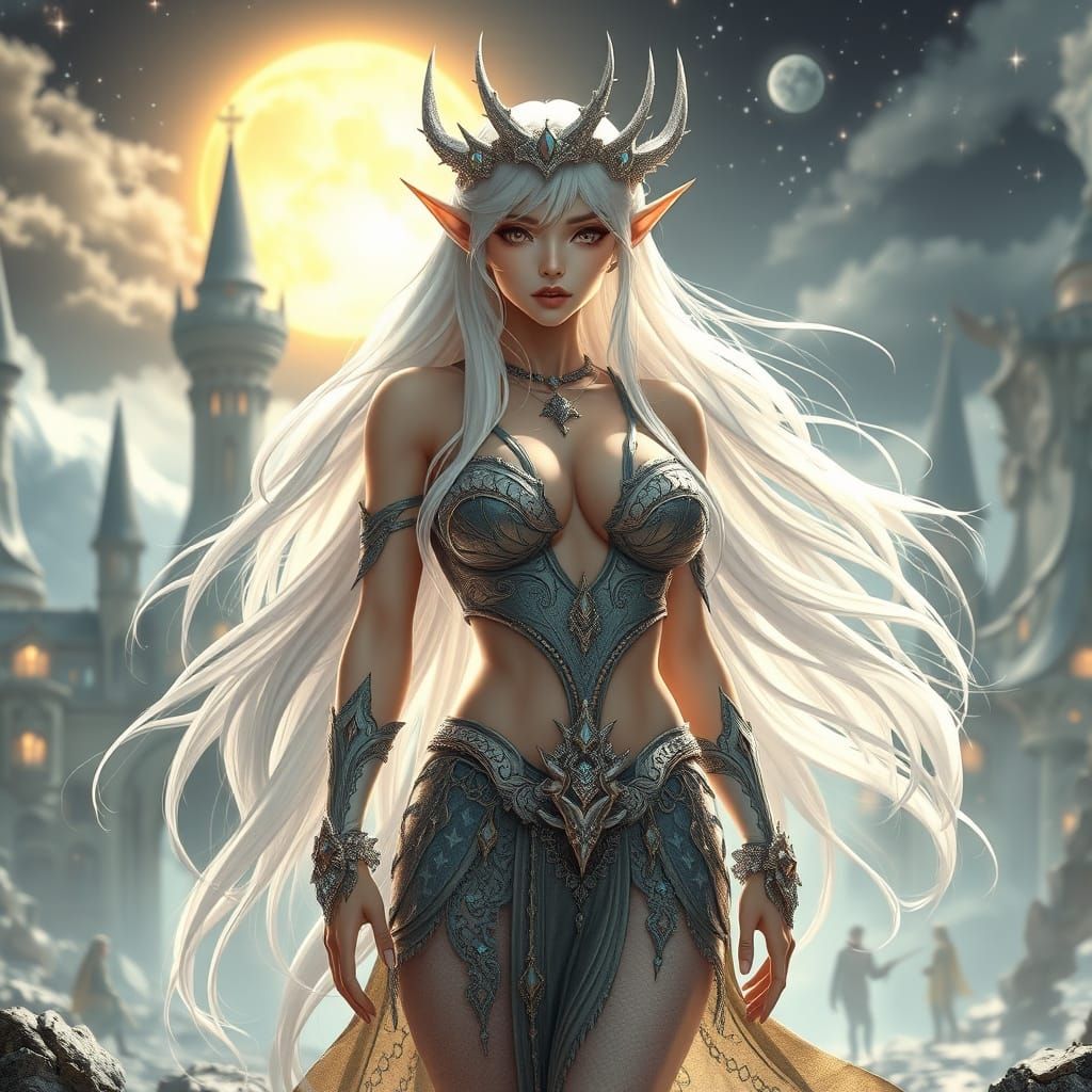 Divine Elven Goddess in 3D Anime Art Style